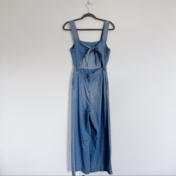 Madewell Denim Apron Bow-Back Jumpsuit size US0 - Picture 6 of 9
